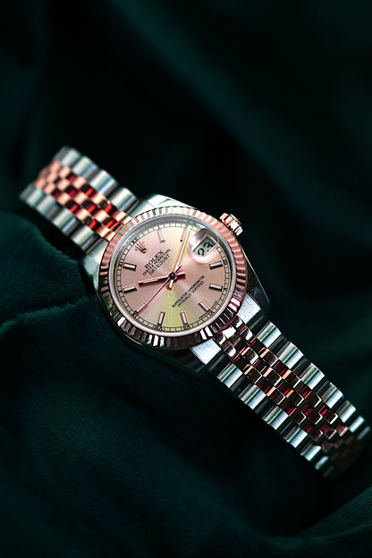 Rolex Datejust 31 FULL SET Ladies Pink Dial Two-tone Everose 18c Fluted Bezel 178271
