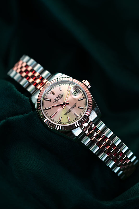 Rolex Datejust 31 FULL SET Ladies Pink Dial Two-tone Everose 18c Fluted Bezel 178271