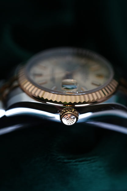 Rolex Datejust 31 FULL SET Ladies Pink Dial Two-tone Everose 18c Fluted Bezel 178271