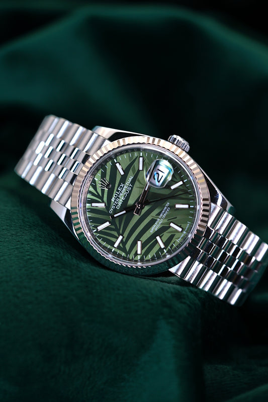 Rolex Datejust 36 Discontinued Palm Leaf Dial Olive Green Jubilee Motif