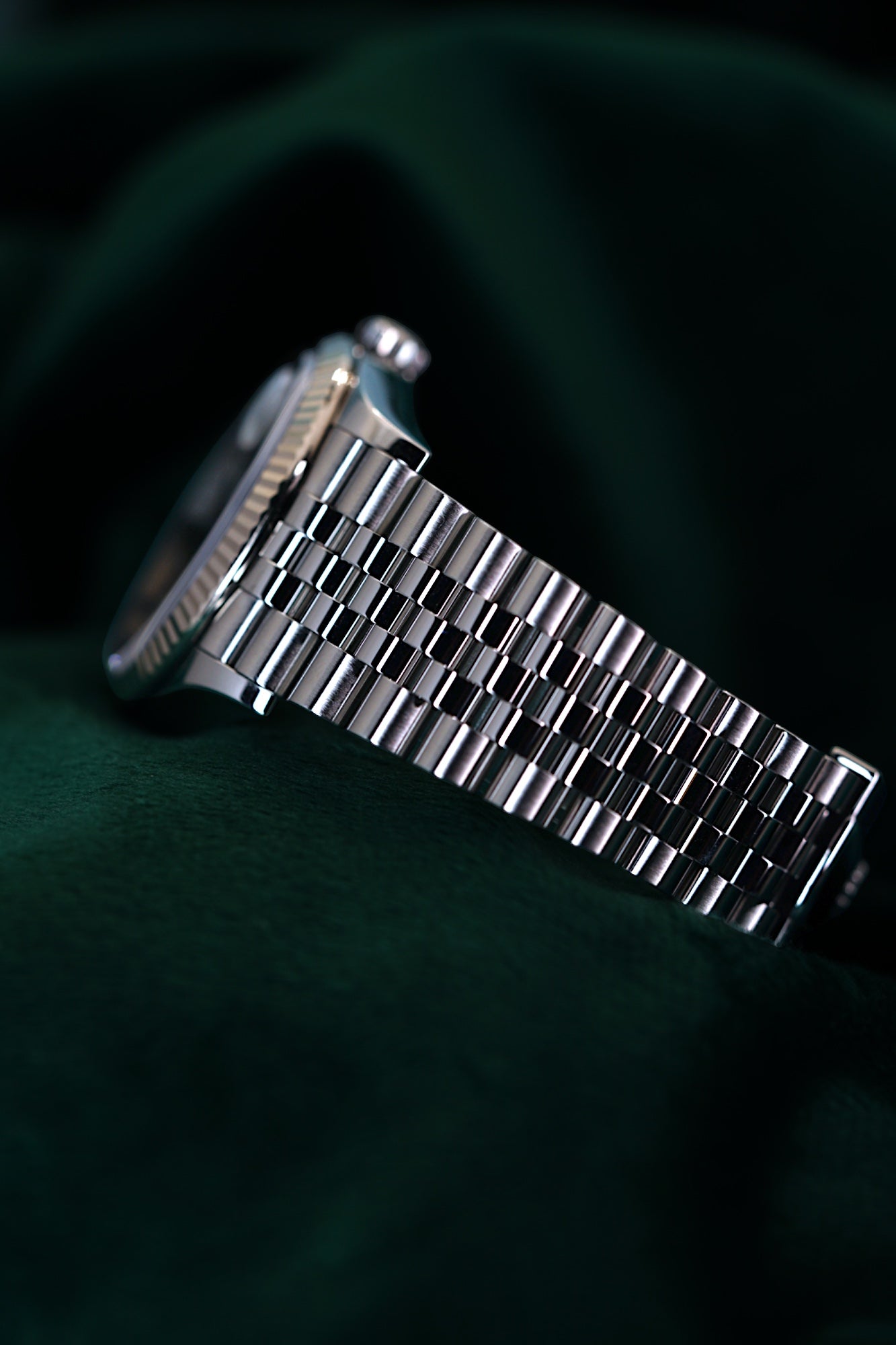 Rolex Datejust Olive Green Palm Motif Dial, Reference 126234 | A 36mm Rare Discontinued Palm Green Leaf Dial Motif Stainless Steel Diamond Set Automatic Wristwatch in Complete Set