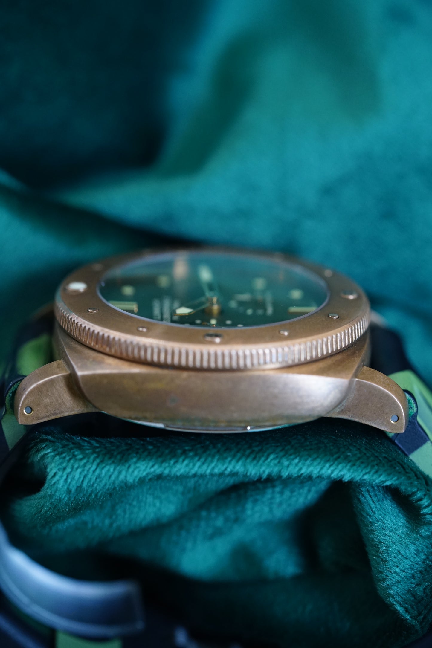 OFFICINE PANERAI LUMINOR, Reference Pam00507 | A Rare Green Dial Limited Edition of 1000 Pieces, Bronze and Titanium, Luminor Submersible 1950 3 Days Power Reserve Automatic Bronzo in Complete Set