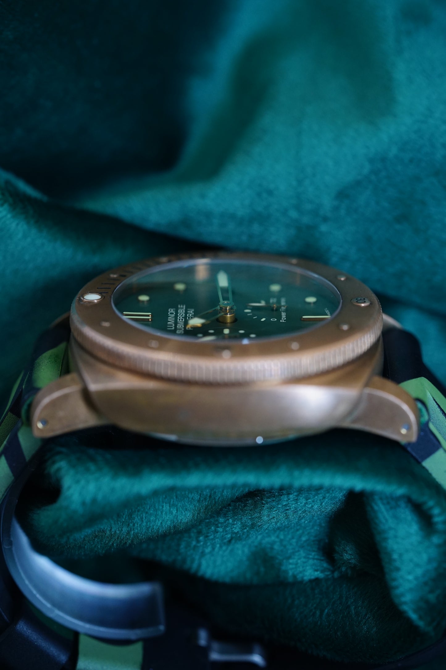 OFFICINE PANERAI LUMINOR, Reference Pam00507 | A Rare Green Dial Limited Edition of 1000 Pieces, Bronze and Titanium, Luminor Submersible 1950 3 Days Power Reserve Automatic Bronzo in Complete Set