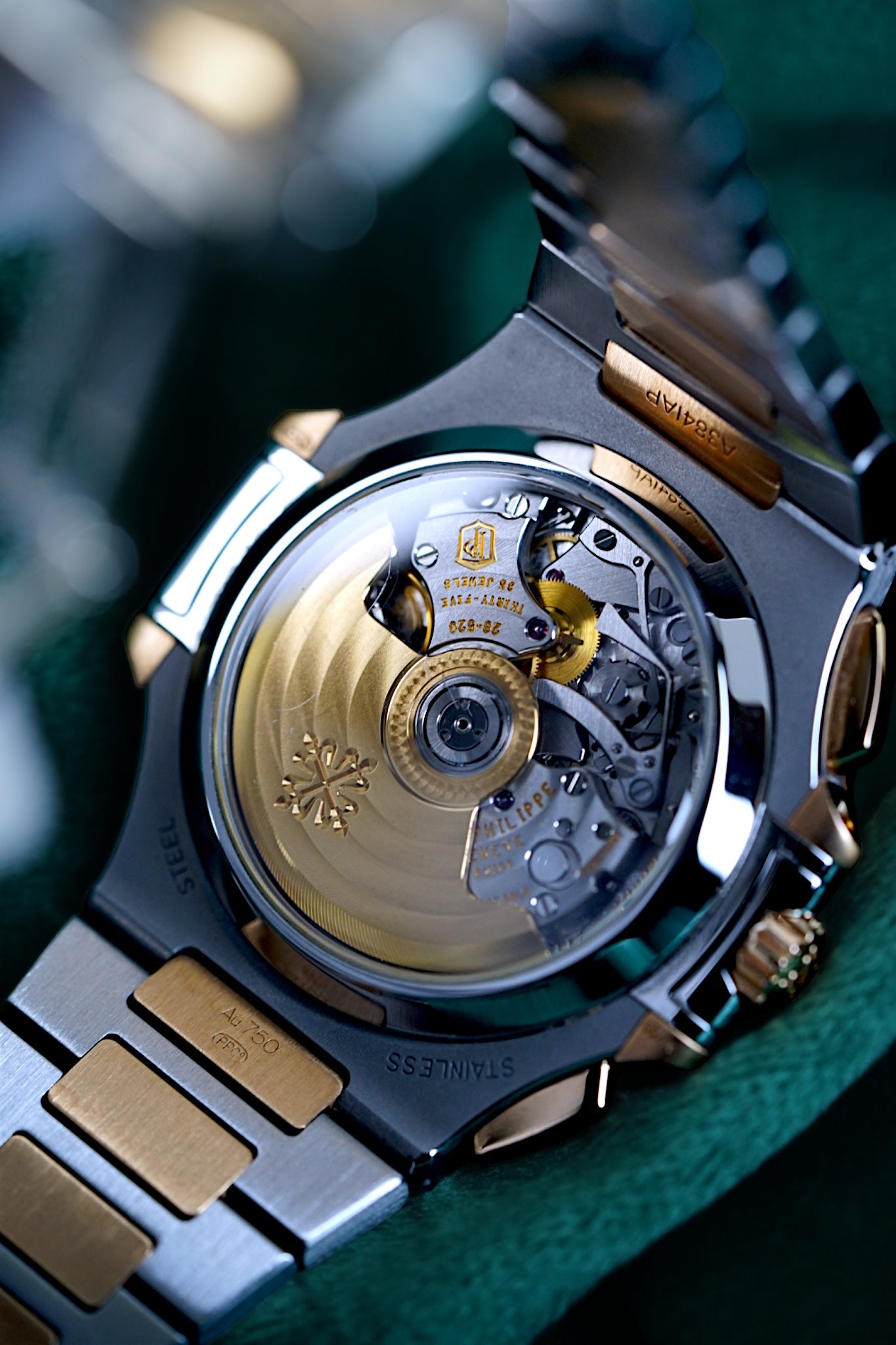 Patek Philippe Nautilus Chronograph Ref. 5980/1ar-001 | A Rare and Highly Attractive Stainless Steel and 18k Pink Gold Automatic Flyback Chronograph Wristwatch in Complete Set