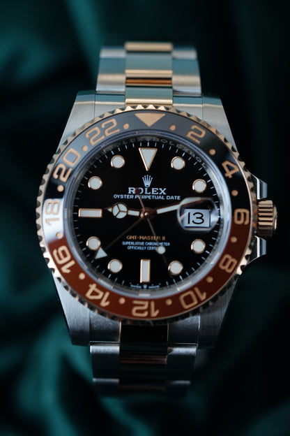 Rolex Gmt-master II 'Root Beer' (Reference 126711chnr). A 40mm Rose Gold Stainless Steel Automatic Wristwatch With Date and Dual Time