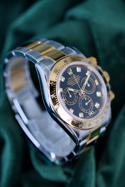 Rolex Cosmograph Daytona | Reference 116523 | a 40mm Yellow Gold Stainless Steel Diamond-set Automatic Wristwatch With Chronograph