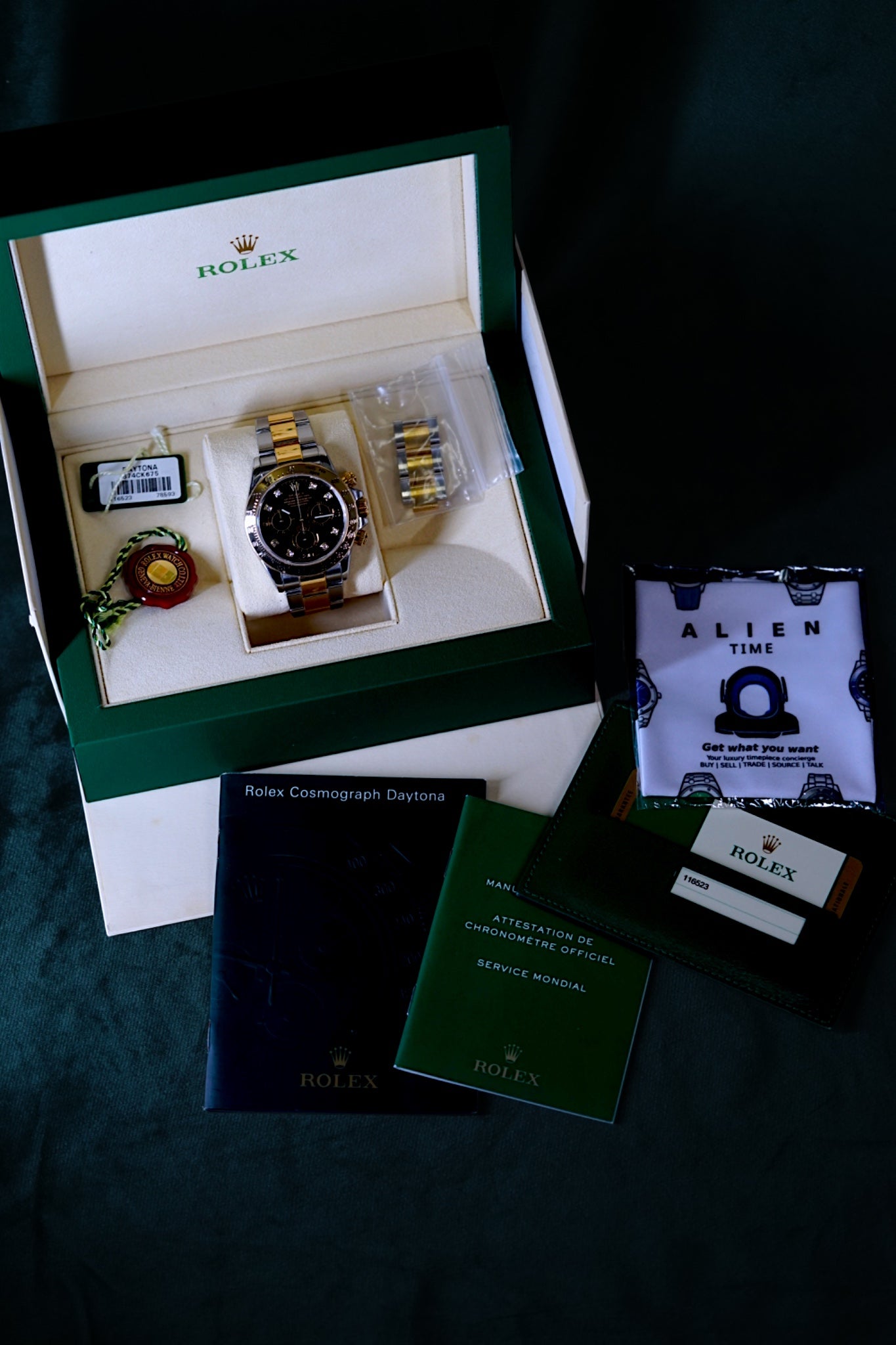 Rolex Cosmograph Daytona | Reference 116523 | a 40mm Yellow Gold Stainless Steel Diamond-set Automatic Wristwatch With Chronograph