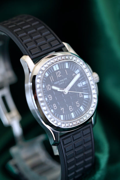 Patek Philippe Aquanaut Black| Reference 5067a-013|A 36mm Stainless Steel Diamond-set Wristwatch With Date| Freshly Serviced
