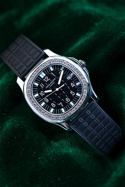 Patek Philippe Aquanaut Black| Reference 5067a-013|A 36mm Stainless Steel Diamond-set Wristwatch With Date| Freshly Serviced