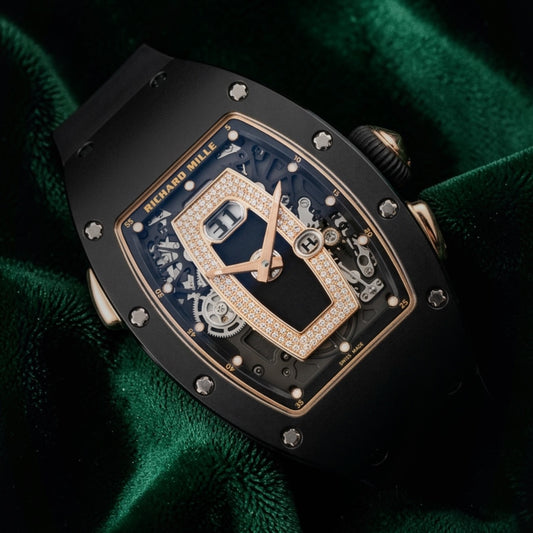 Richard Mille Ladies | RM037 TZP/RG | A Rose Gold Black Ceramic Onyx Dial Big Date Complication Wristwatch