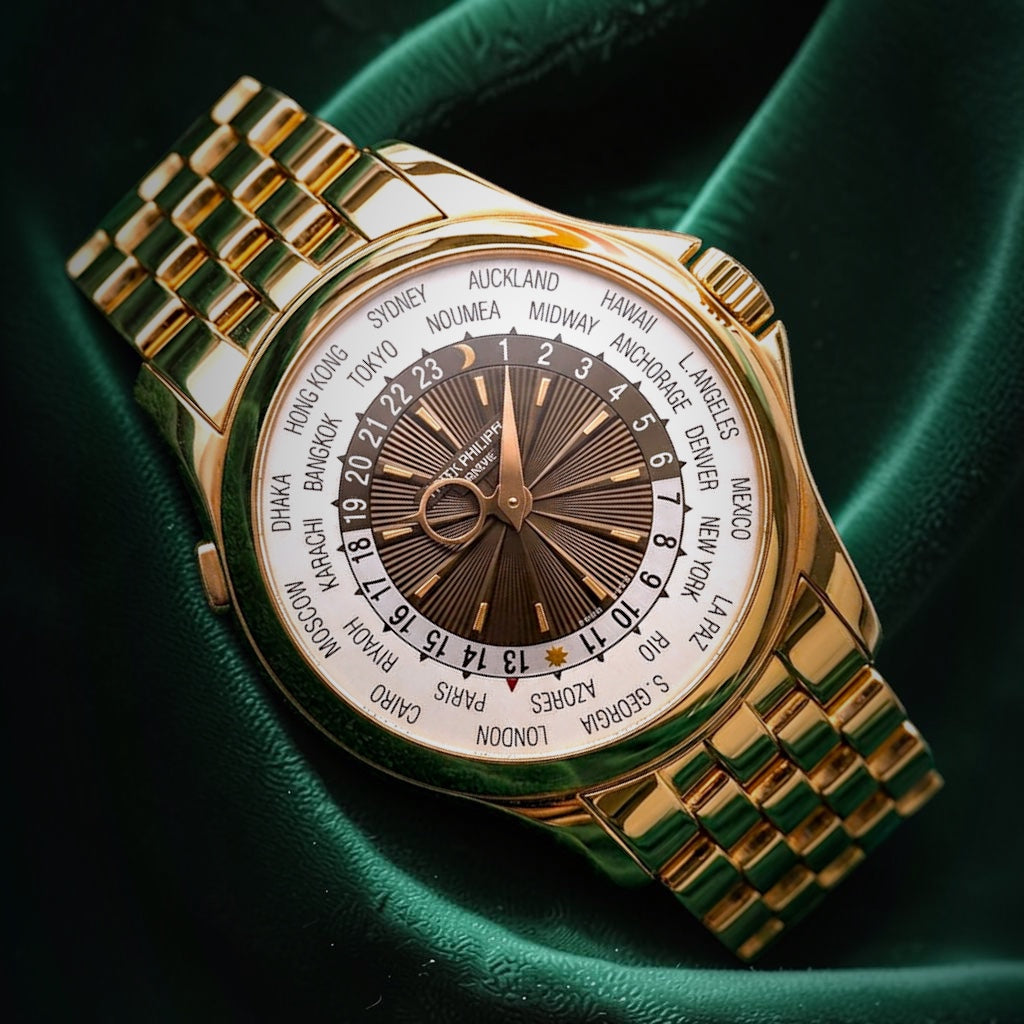 Patek Philippe World Time | Ref 5130/1R-011 | A Full Rose Gold Bracelet World Time Wristwatch