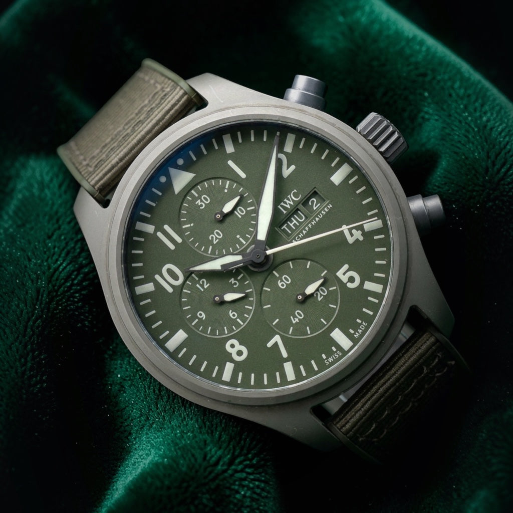 IWC Pilot Watch Chronograph | Reference IW389106 | A Dark Green Ceramic Top Gun "Woodland" Chronograph Wristwatch