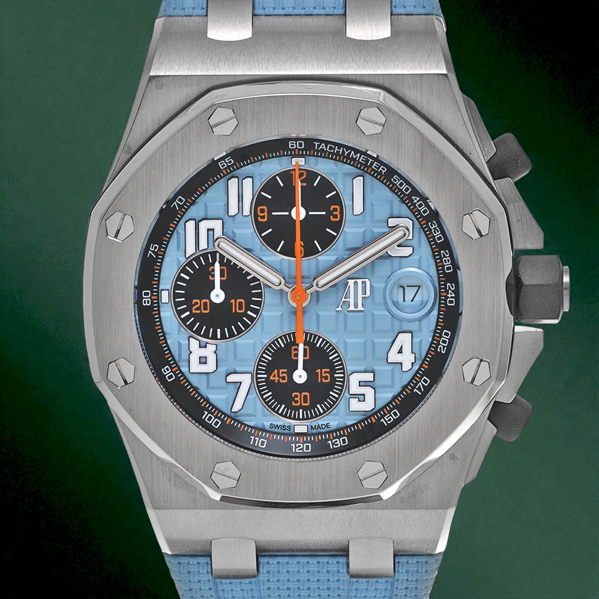 Audemars Piguet Royal Oak Offshore Chronograph, Reference 26238st.oo.a340ca.01 | a Rare Tiffany Blue Stainless Steel Chronograph Wristwatch With Date