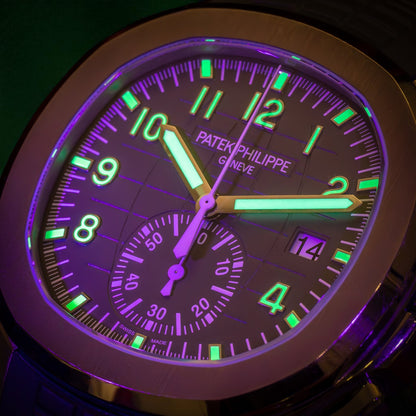 Patek Philippe Aquanaut 5968G-010 Khaki Green | A White Gold Flyback Chronograph timepiece in Full Set