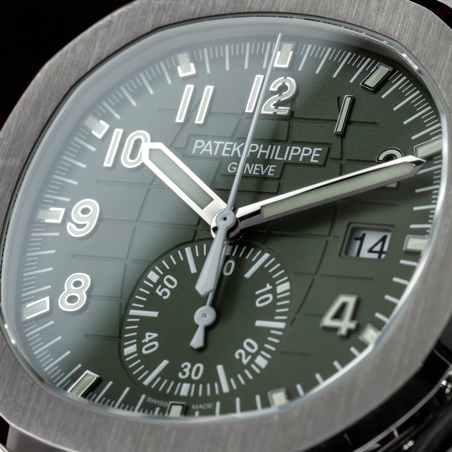 Patek Philippe Aquanaut 5968G-010 Khaki Green | A White Gold Flyback Chronograph timepiece in Full Set