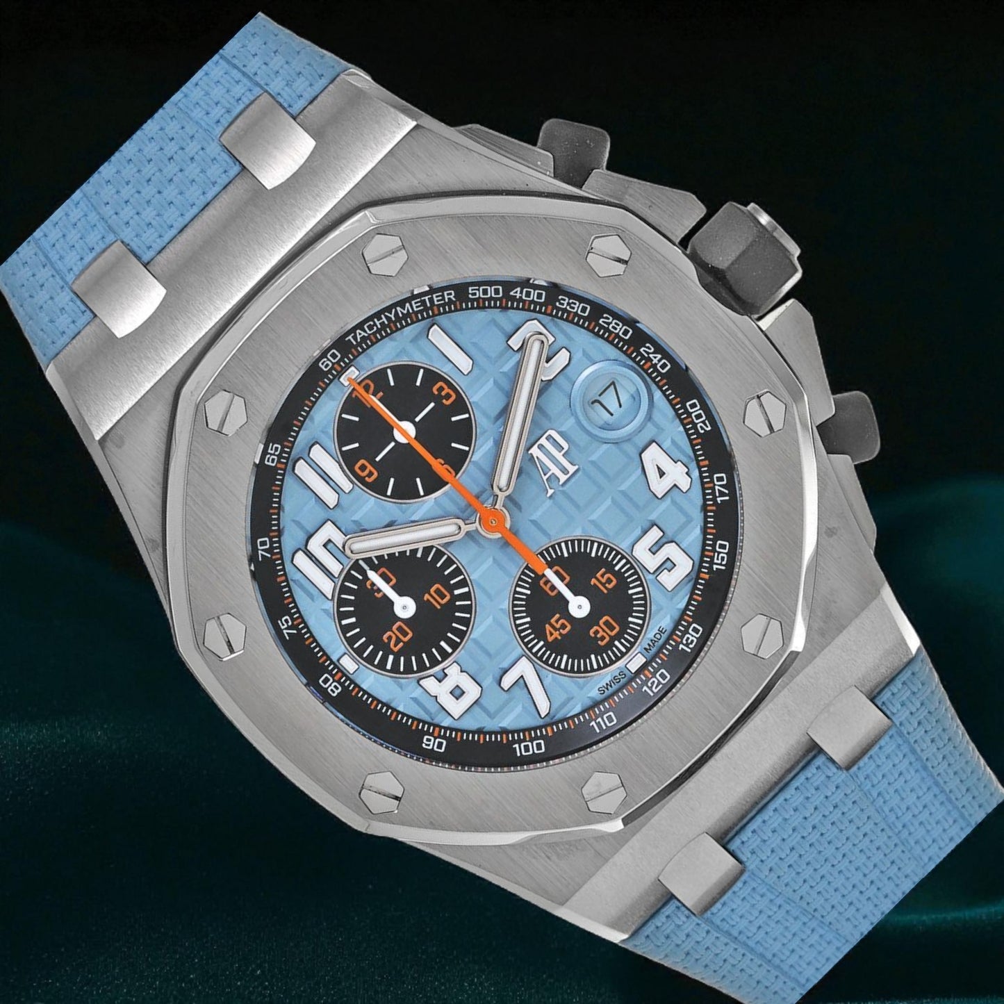 Audemars Piguet Royal Oak Offshore Chronograph, Reference 26238st.oo.a340ca.01 | a Rare Tiffany Blue Stainless Steel Chronograph Wristwatch With Date