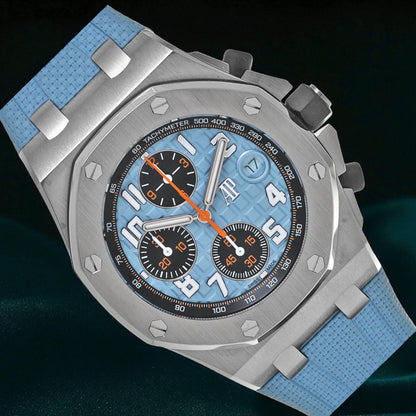 Audemars Piguet Royal Oak Offshore Chronograph, Reference 26238st.oo.a340ca.01 | a Rare Tiffany Blue Stainless Steel Chronograph Wristwatch With Date