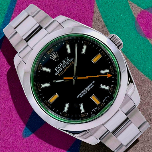 Rolex Milgauss, Reference 116400  a Stainless Steel Automatic Wristwatch with Oyster Bracelet