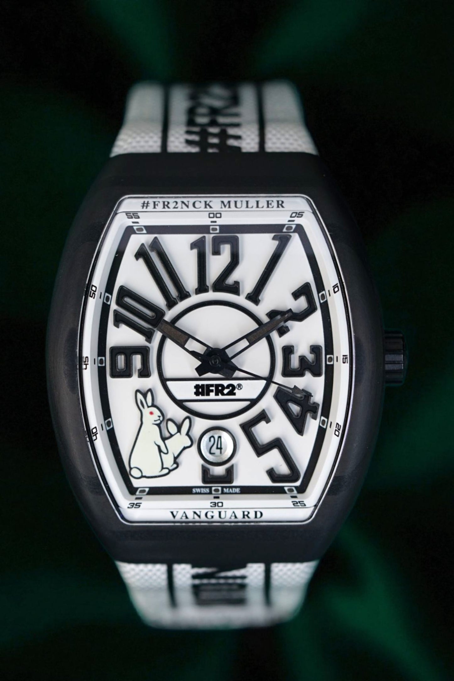 Franck Muller Vanguard V41SCDT FR2 GFGRNR NR Automatic RABBIT,  a Limited Edition carbon fiber automatic wristwatch with date