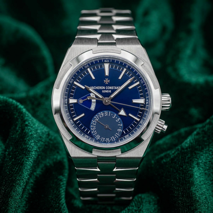 Vacheron Constantin Overseas, Ref. 7900v/110a-b546 | a Rare Stainless Steel Dual Time Blue Dial Complete Set Luxury Sports Watch