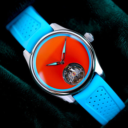 H. Moser & Cie. | Reference 3804-1208 | A Stainless Steel Automatic Flying Tourbillon Wristwatch