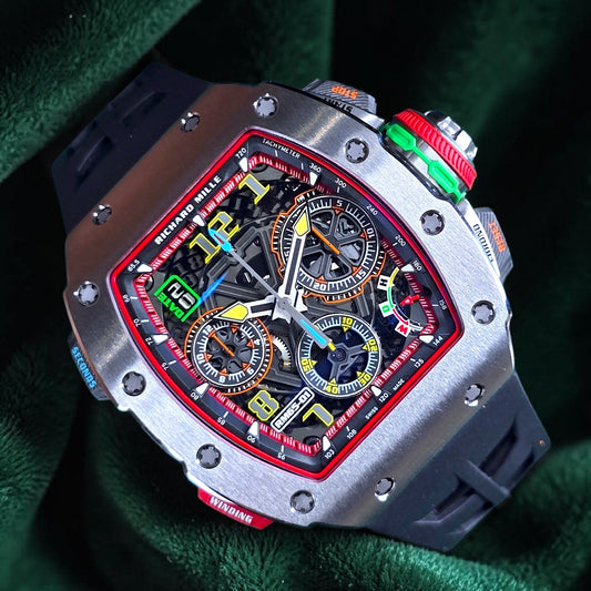 Richard Mille | Reference RM65-01 | A Titanium Skeletonized Split Seconds Chronograph 50mm Wristwatch