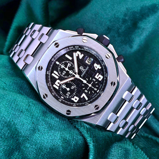 Audemars Piguet Royal Oak Ofshore Chronograph 25721ST.O0.1000ST.08.A 'THE BEAST' Black Theme Full Set