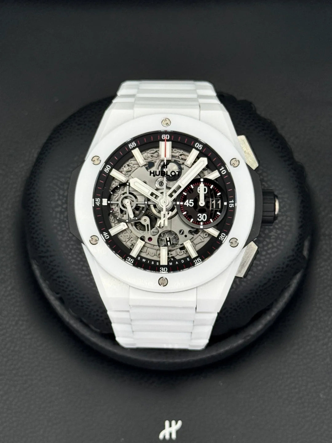 Hublot Big Bang Integral, Ref. 451.hx.1123.hx | a Rare White Ceramic 42mm Skeleton Dial Chronograph on an Integrated Bracelet, Complete Set