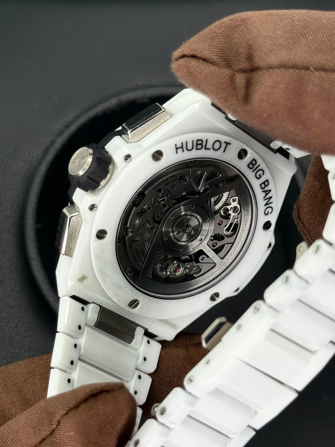Hublot Big Bang Integral, Ref. 451.hx.1123.hx | a Rare White Ceramic 42mm Skeleton Dial Chronograph on an Integrated Bracelet, Complete Set